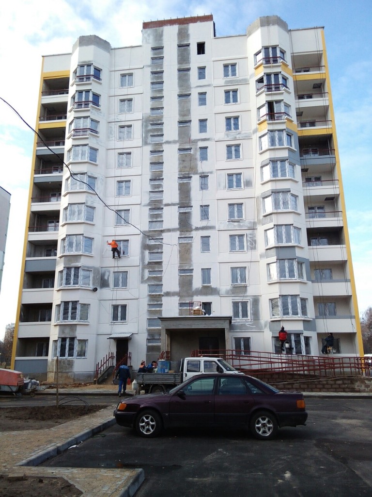 Выполнение высотных работ промышленными альпинистами — Фасадные работы, Окраска фасадов, фото 1